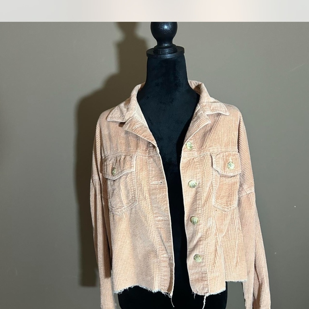 American Eagle Outfitters Tan Corduroy Jean Jacket